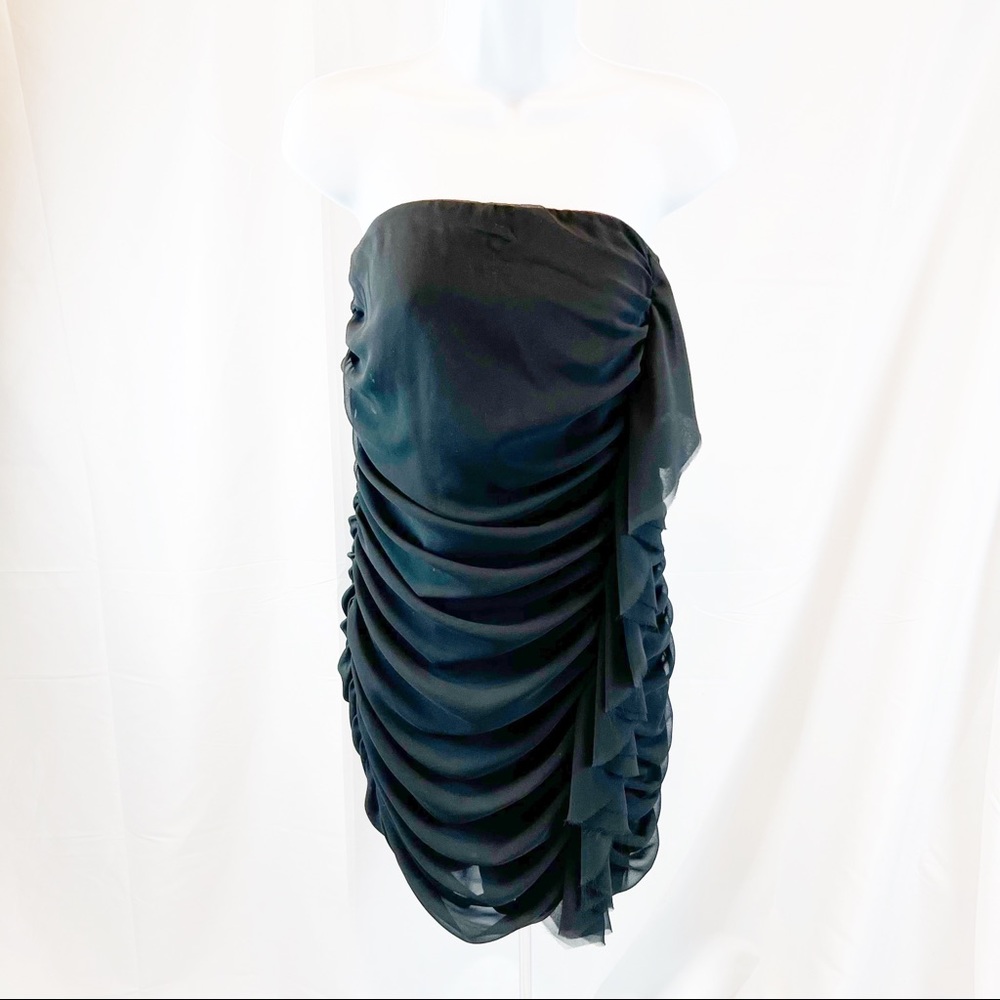 Express Strapless Ruched Little Black Dress Size 10 NWT